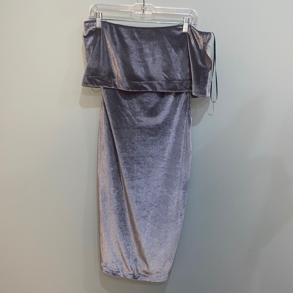 NWT Likely Driggs Strapless Velvet Pewter Dress - Picture 9 of 14